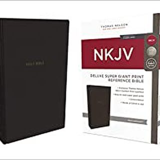 NKJV, Deluxe Reference Bible, Super Giant Print, Imitation Leather, Black, Red Letter Edition, Comfort Print