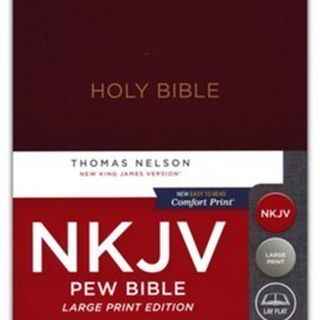 NKJV Pew Bible, Large Print, Hardcover, Burgundy, Red Letter Edition