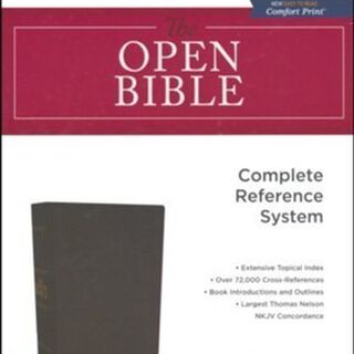 The NKJV, Open Bible, Imitation Leather, Black, Red Letter Edition, Comfort Print: Complete Reference System