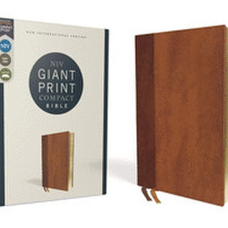 NIV Giant Print Compact Bible, Leathersoft, Brown, Red Letter Edition, Comfort Print