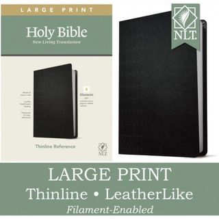 NLT Large Print Thinline Reference Bible, Filament Enabled Edition (Red Letter, Leatherlike, Black)
