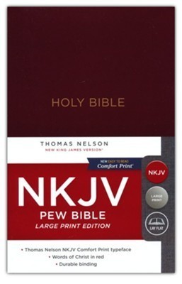 NKJV Pew Bible, Large Print, Hardcover, Burgundy, Red Letter Edition